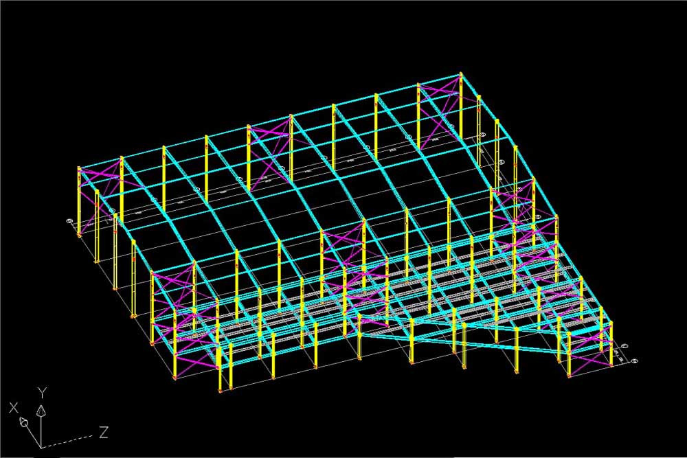 Sala de exposiciones de estructura de acero y taller de estructura de acero