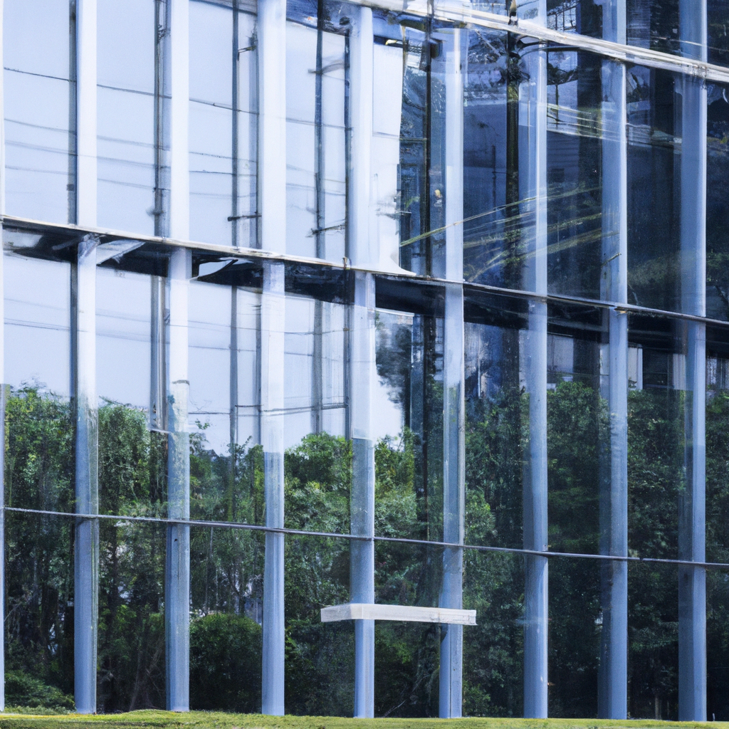 Edificio de muro cortina de acero y vidrio